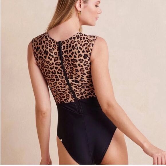 Summersalt The Surf Leopard Print One Piece Swimsuit Women’s Size 6 Two Tone NWT - Picture 15 of 16